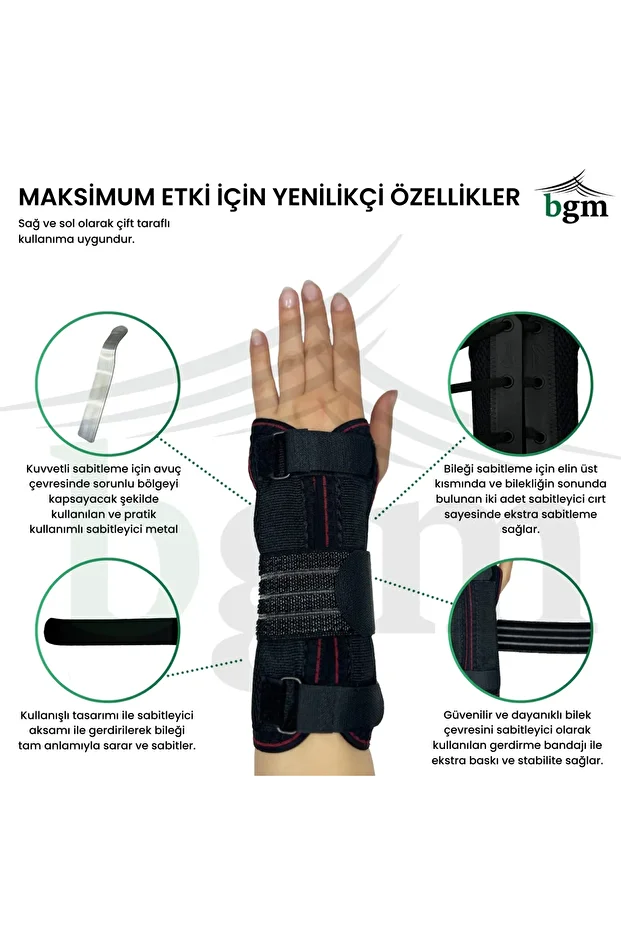 High Quality Static Hand Wrist Splint - Metal Support, Right and Left Duplex - 4