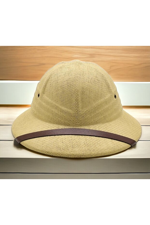 Unisex Explorer Jungle Masquerade Safari Adjustable Straw Cap Helmet Summer, Sun, Forest, Camping