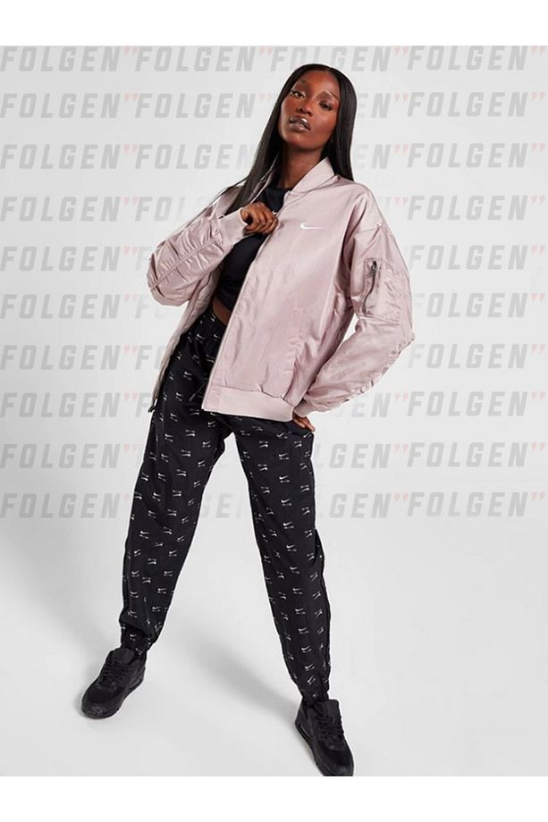 Varsity Reversible Bomber Jacket in Taupe Kadın Pembe Spor Ceket - 6