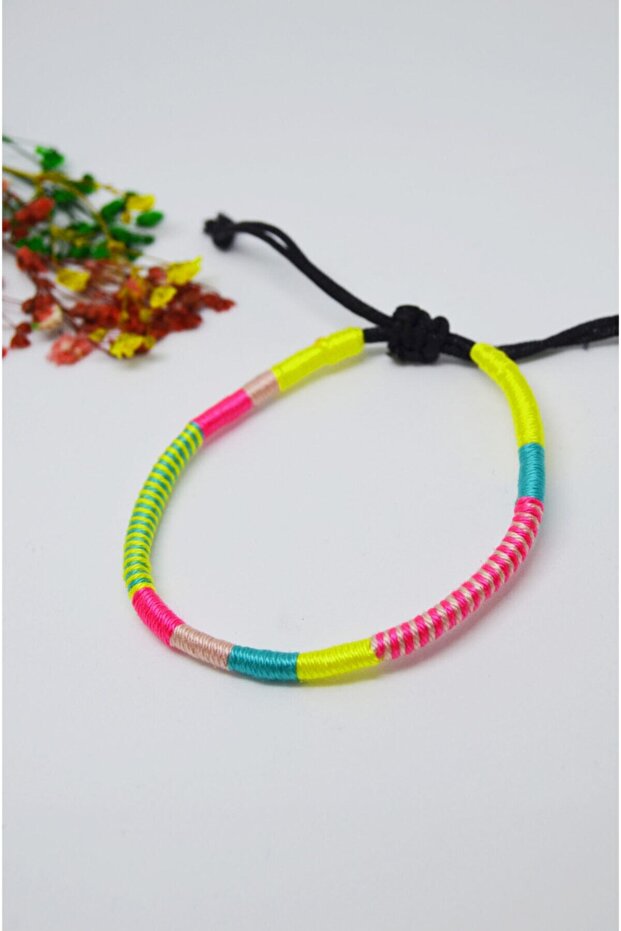 Colorful Unisex Handmade Adjustable Anklet and Bracelet - Colorfast Thread, 100% Handmade