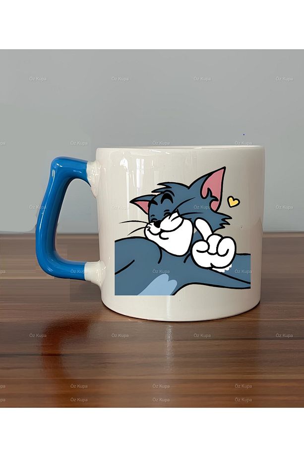 Tom ve Jerry Baskılı Çift 2'li Lüks Kupa Bardak - 2