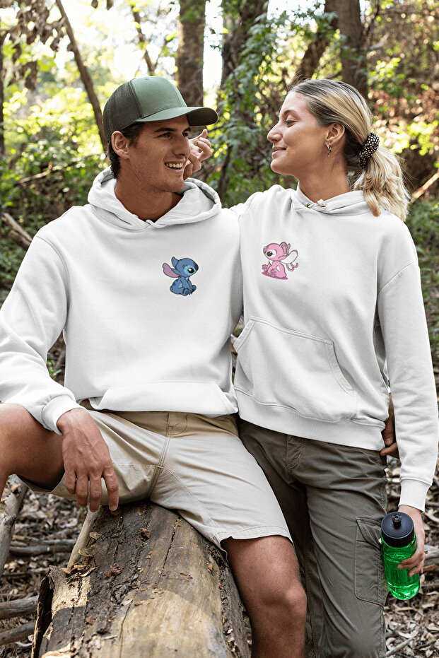 Tom and Jerry Heart Lover/Couple/Friendship 2-Piece Hooded Sweatshirt Set