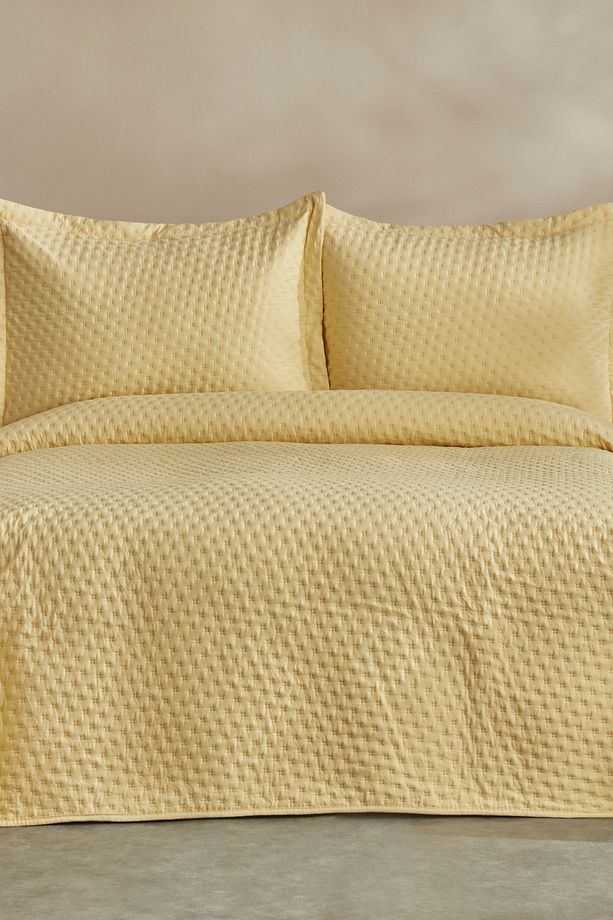 Breeze Soft Çift Kişilik Yatak Örtüsü Sarı - 1