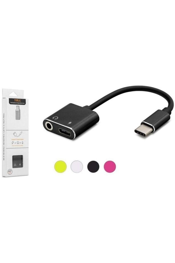 Type-C to 3.5mm Jack Kulaklık Şarj Kablosu USB C Ses Aux Kablosu Ses Adaptörü Type C to USB C - 3