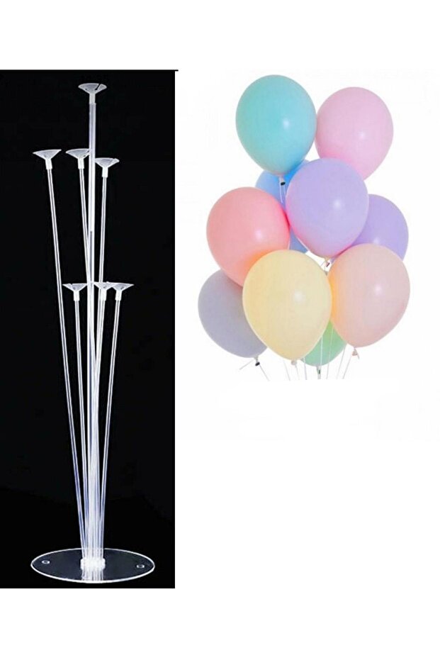 7 Balloon Stand and 10 Mixed Macaron Balloon Set