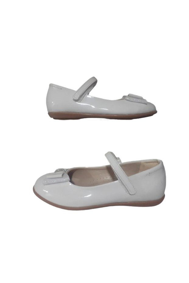 Kids Girls' White Velcro Daily Stylish Ballerina Shoes Ak65-889