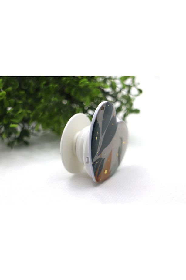 Popsocket Telefon Tutacağı Kalp Şekilli Desenli ve Baskılı Parmak Tutucu - 3