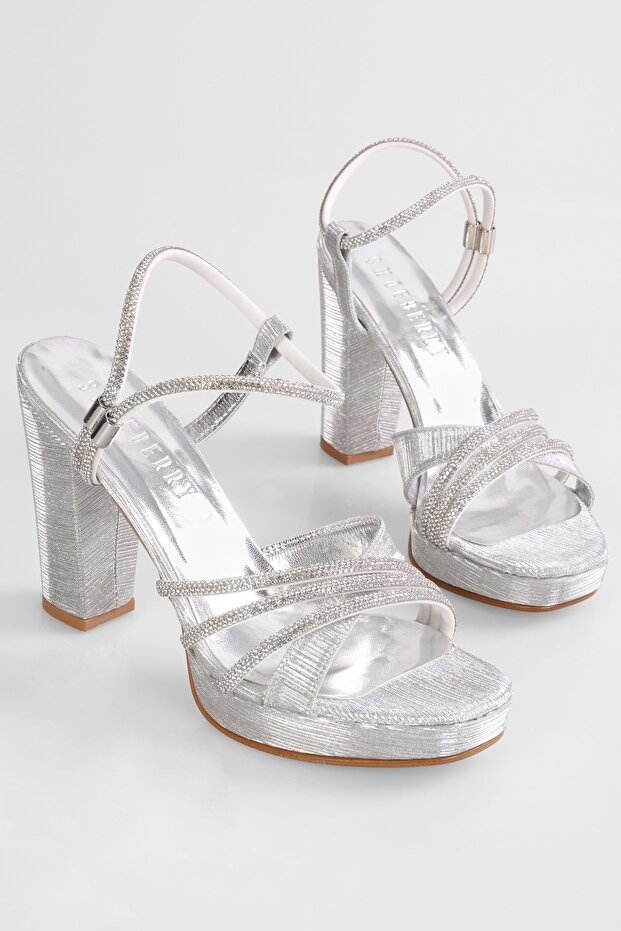 Női Zaida Silver Stone Platform sarkú cipő - 2
