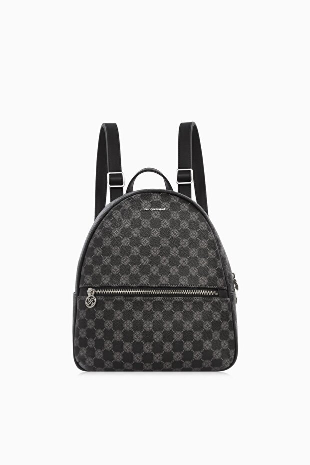 حقيبة ظهر نسائية من Cengiz Pakel Monogram Shore 7286p-أسود