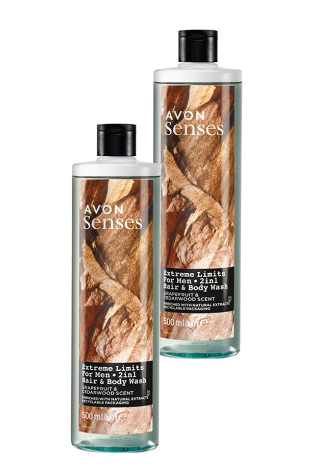 Senses Extreme Limits 500 MlMen's Shower Gel - Grapefruit and Sandal Scented, for Hair and Body