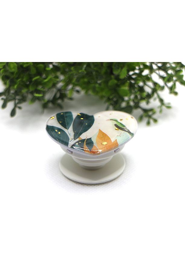 Popsocket Telefon Tutacağı Kalp Şekilli Desenli ve Baskılı Parmak Tutucu - 2