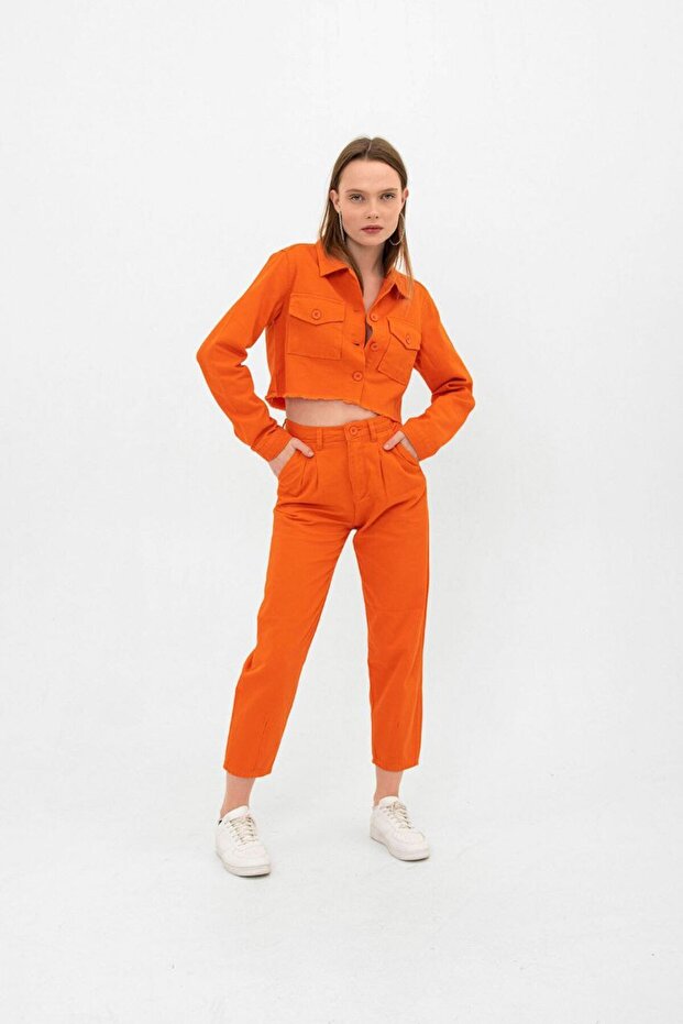 Kadın Crop Ceket - 2