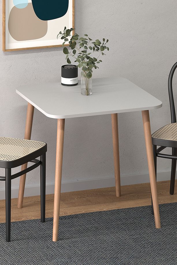 Kare 70×70 Ağaç Ayaklı Masa Mutfak Masası Çalışma Masası Bilgisayar Masası - 1