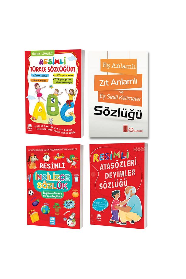 Resimli Türkçe Ingilizce Atasözleri Ve Deyimler Sözlükleri Eş Anlamlı Zıt Anlamlı (4 KİTAP) - 1