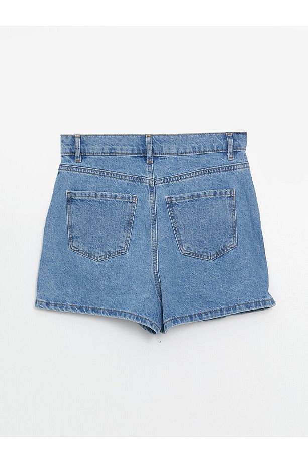 LCW Jeans Kadın Standart Fit Düz Jean Şort Etek - 2