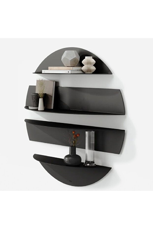 Solis Duvar Rafları Siyah Renk - 1