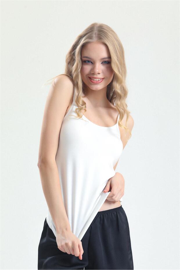 Ayarlanabilir Ince Askılı Basic Kadın Atlet-4025 - 2