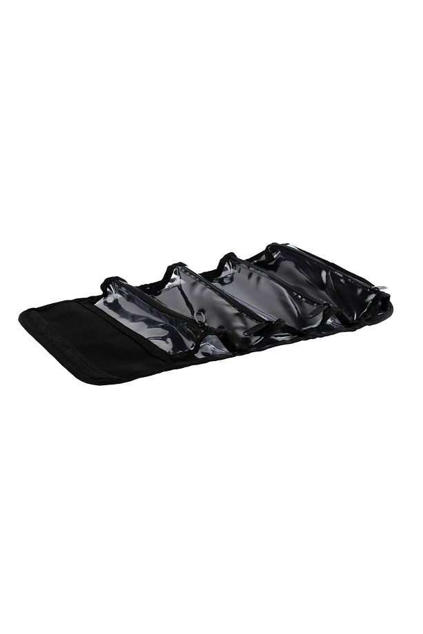 Multi Kalem kutusu 4 Şeffaf Fermuarlı Bölüm Roll Case Siyah - 4