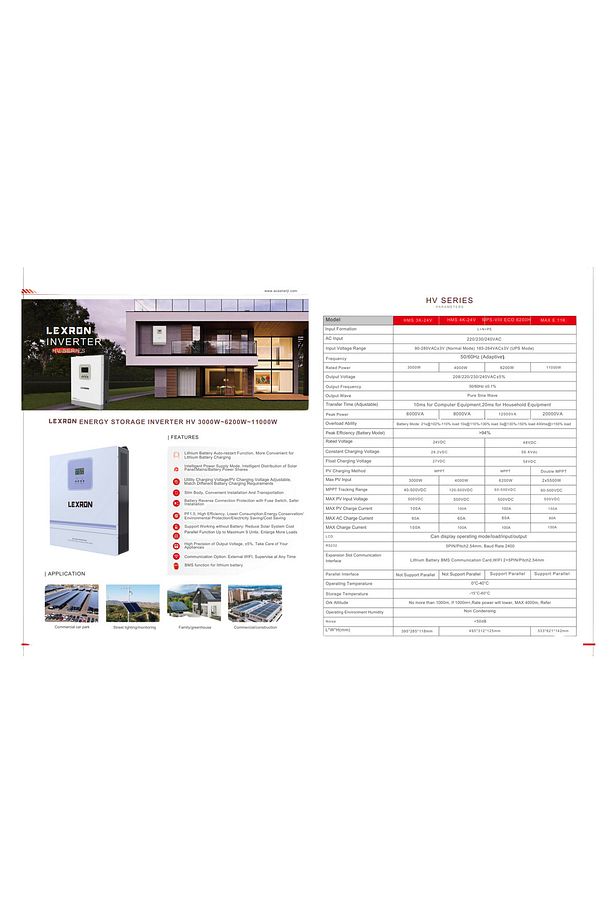 6.2kw Mppt Paralel 90-500v Pv Input 100a Mppt Inverter Parallenebilir - 2