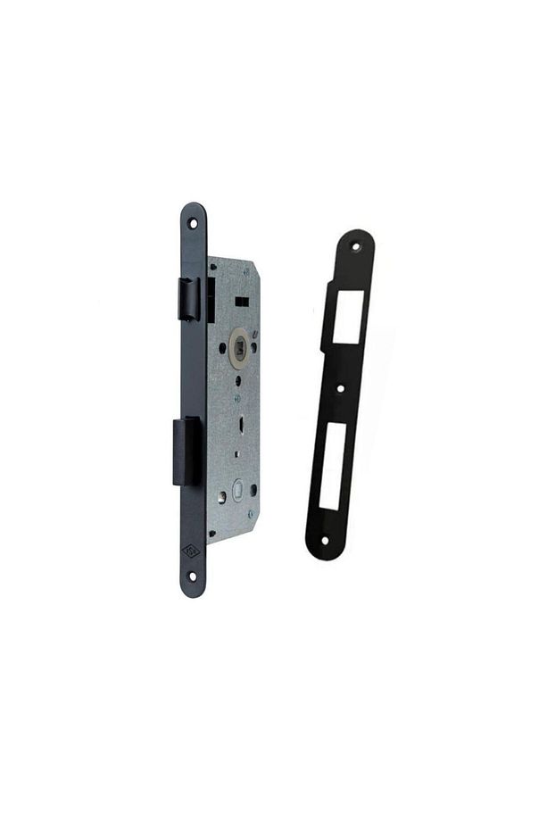 Kare Aynalı Kapı Kolu Wc Sağ Siyah / 40mm Oda Kapı Kilidi Siyah - Tam Set - 3