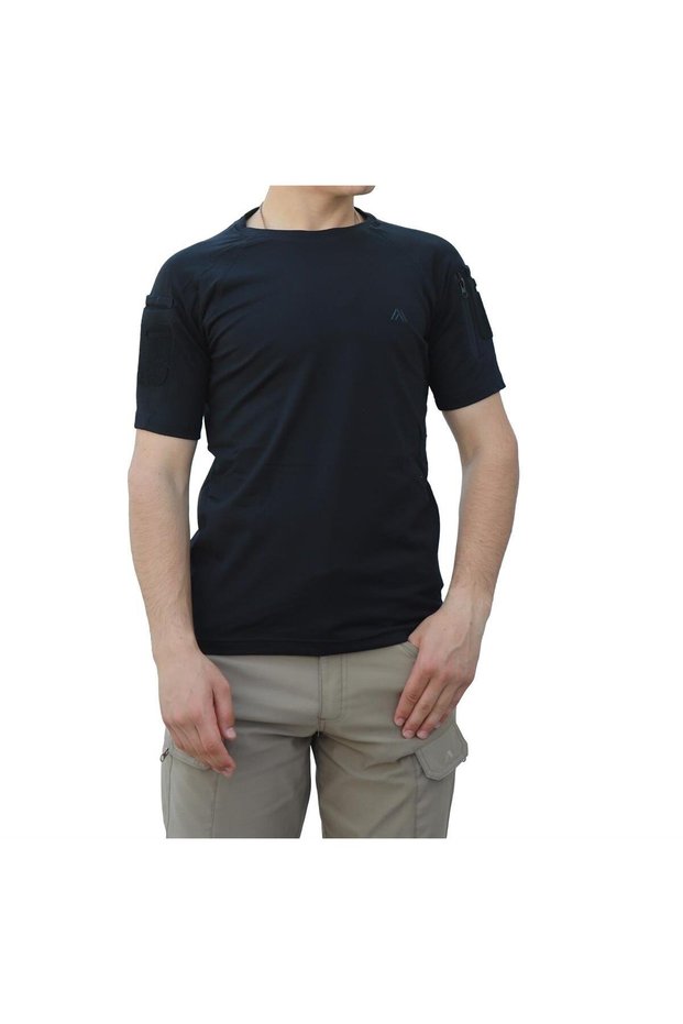 AKN Crew Neck Short Sleeve Tactical T-Shirt- Black