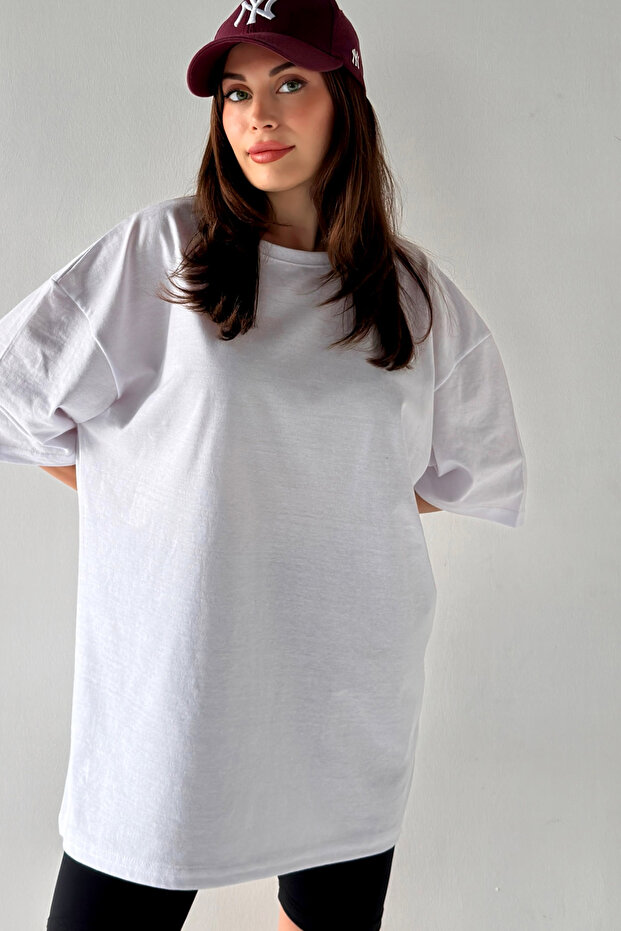 Unisex Solid Color White Oversize - 2