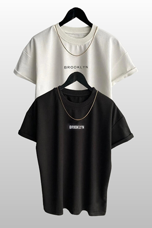 Unisex Brooklyn Printed 2 Pack Black-White