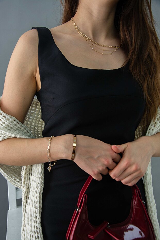 Kalın Askılı Elbise - 2