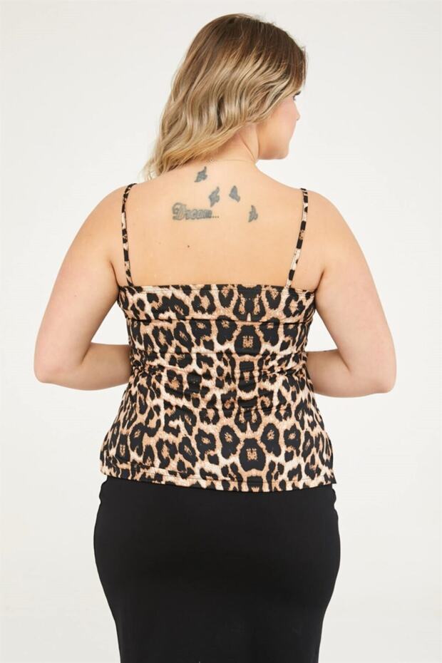 قميص داخلي من الدانتيل بنقشة الفهد - 5