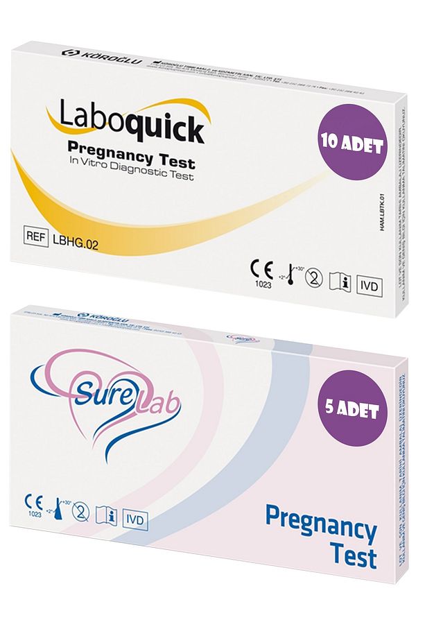 10 Gebelik Testi + 5 Surelab Gebelik Testi - 1