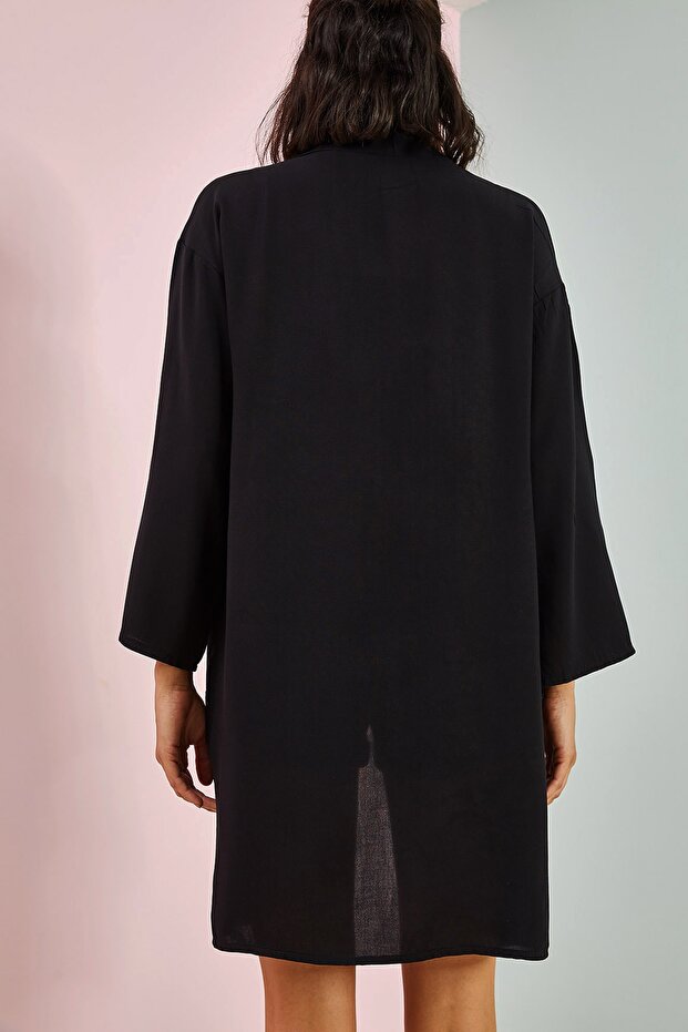 Kadın Basic Oversize Kimono - 5