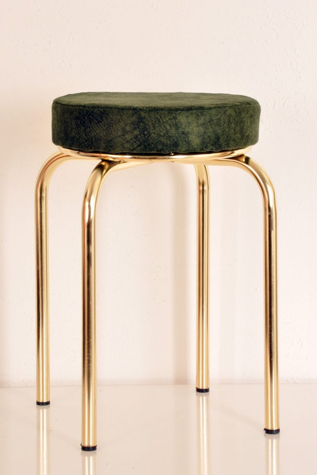 4 Pieces Green Ninive Gold Octopus Stool Kitchen Stool Iron Stool