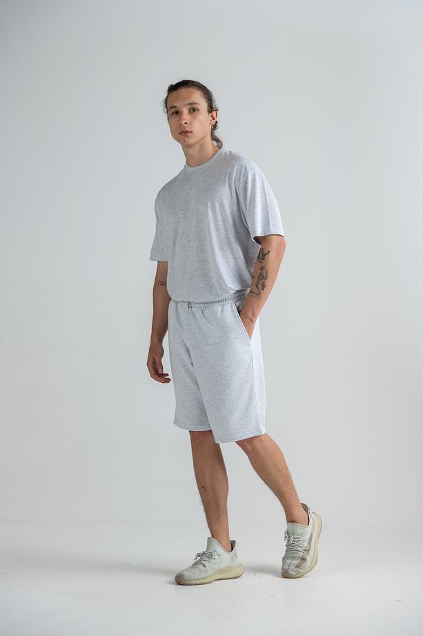 Limited Edition Lightweight Unisex Şort Lte-04-g Grey Marl - 1