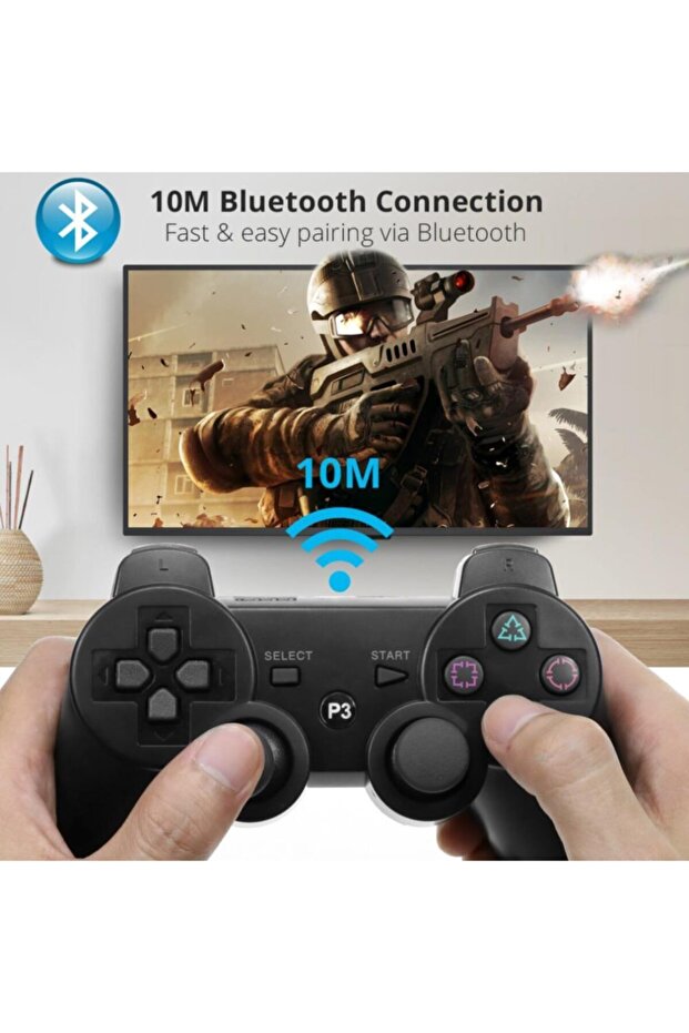Ps3 Kablosuz Oyun Kolu Ps-3005 Bluetooth Wireless Game Pad Ps3 - 8