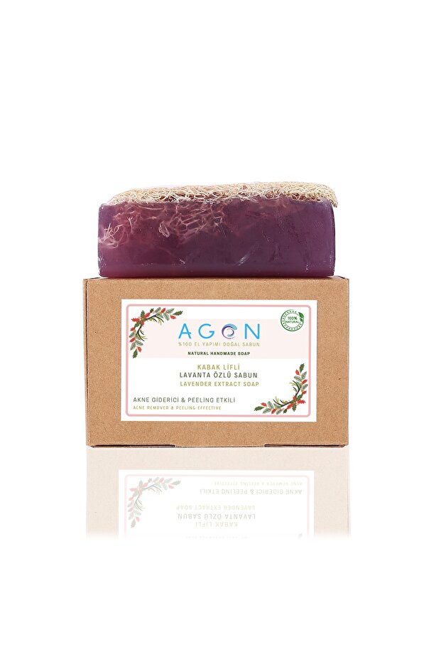 100% Handmade Natural Pumpkin Fiber Lavender Soap 120 Gr