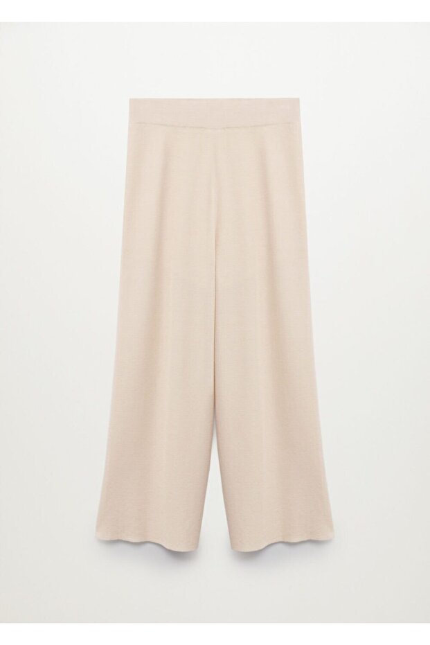 Kadın Ekrü Dokuma Pantolon - 3