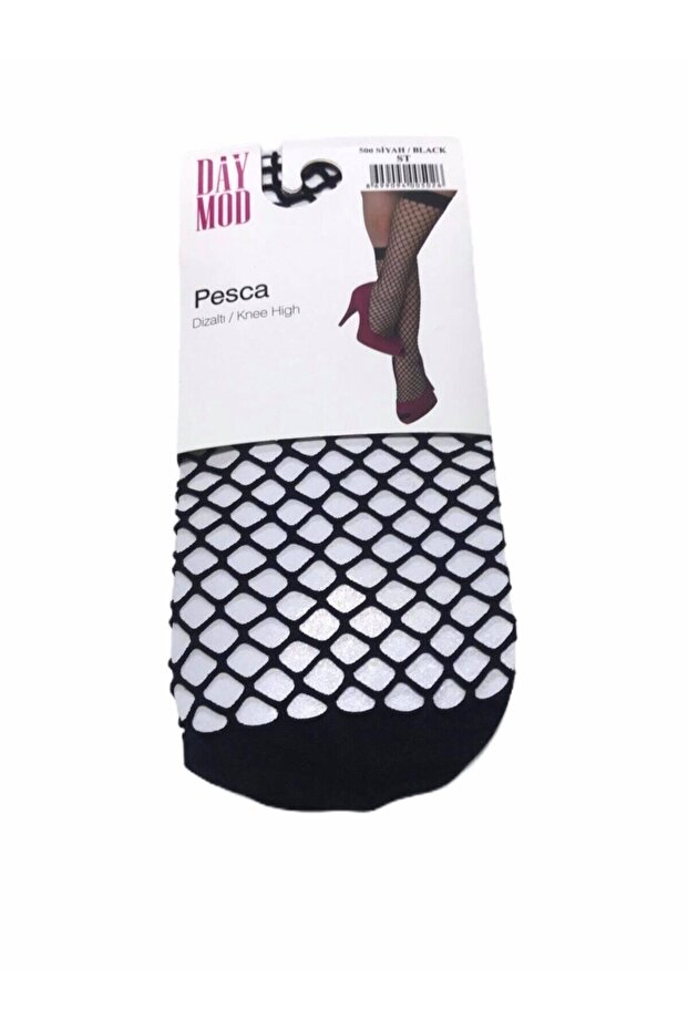 Women's Black Knee-Cuff Mesh 2-Piece Socks [2 Pairs]