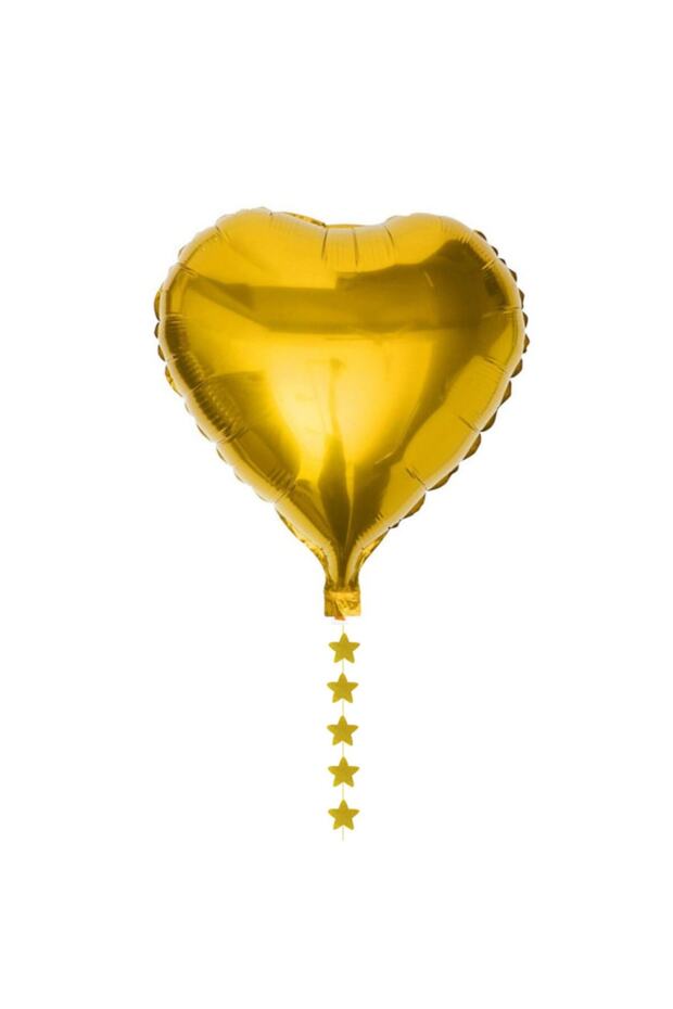 Gold Heart Foil Balloon And Tail
