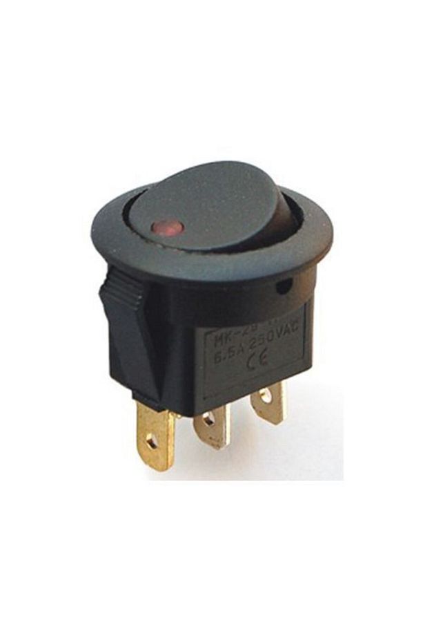 Km103 12v Yuvarlak Nokta Işıklı On-off Anahtar 3p - Sarı - 1