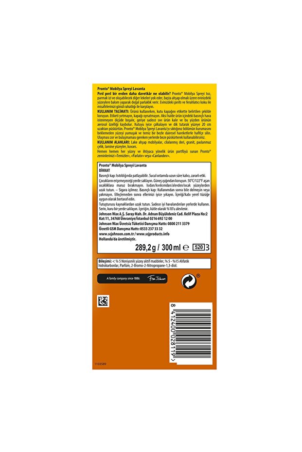 Mobilya Spreyi, Lavanta, 300ml - 2