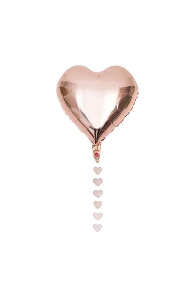Rose Gold Heart Foil Balloon and Tail