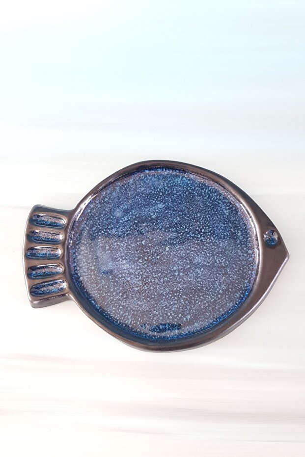 El Yapımı Seramik Balık Tabak - 1