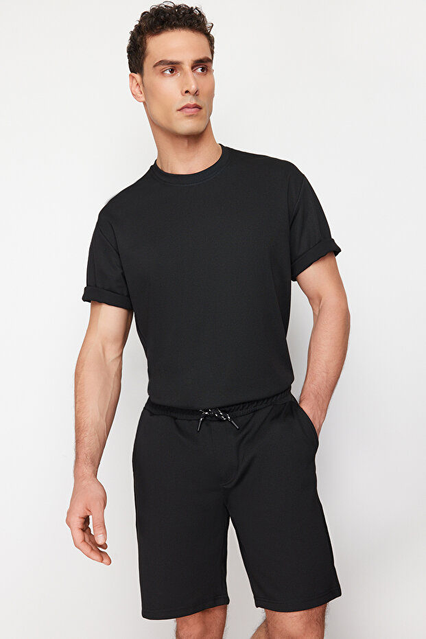 Siyah Regular/Normal Kesim Şort & Bermuda TMNSS24SR00069 - 3