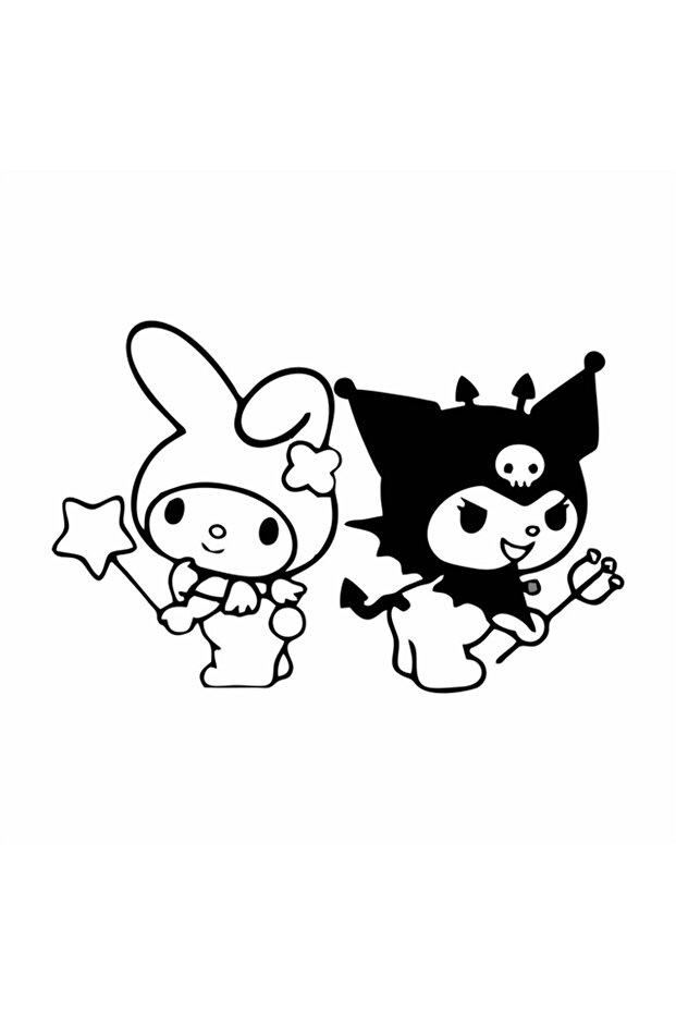 Kuromi&my Melody Car Sticker 17x11 Cm Blue