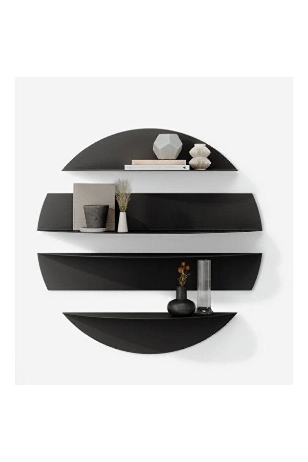 Solis Duvar Rafları Siyah Renk - 5