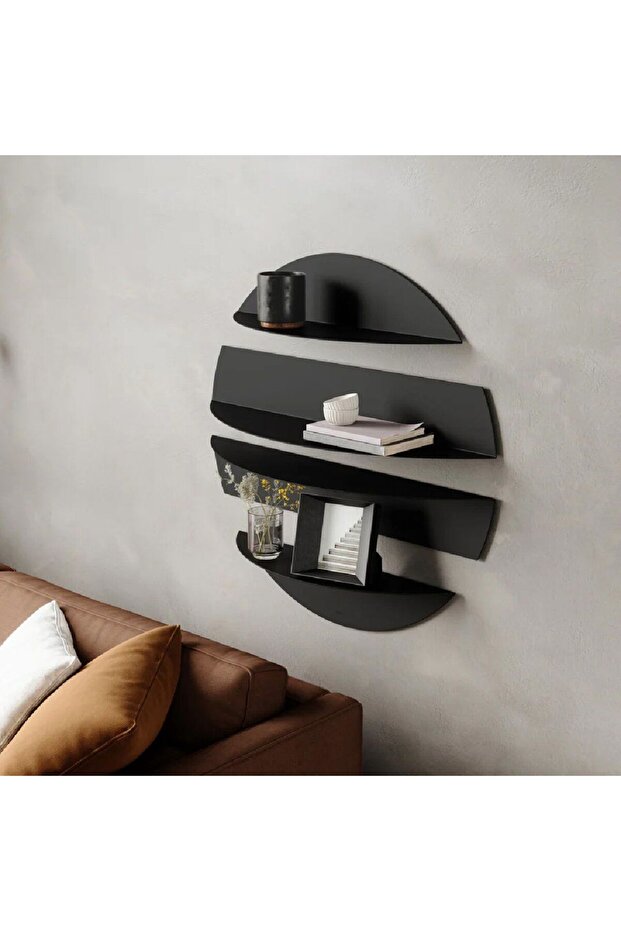 Solis Duvar Rafları Siyah Renk - 3