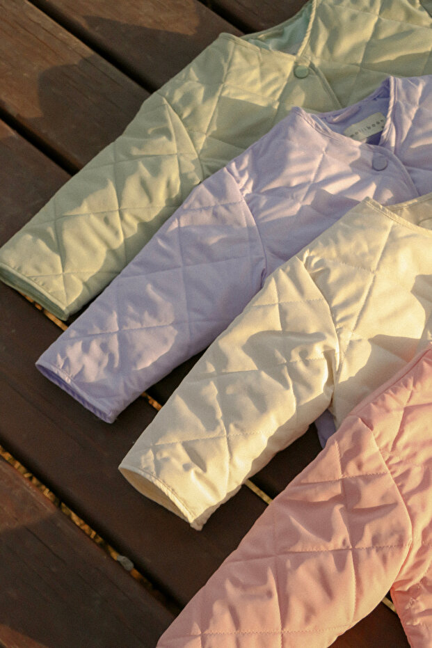 mevsimlik kapitone pembe ceket - 2