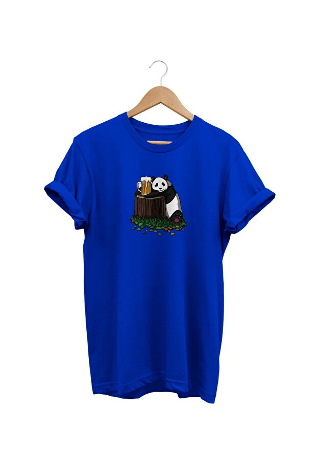 تي شيرت أزرق مطبوع من Widi Panda