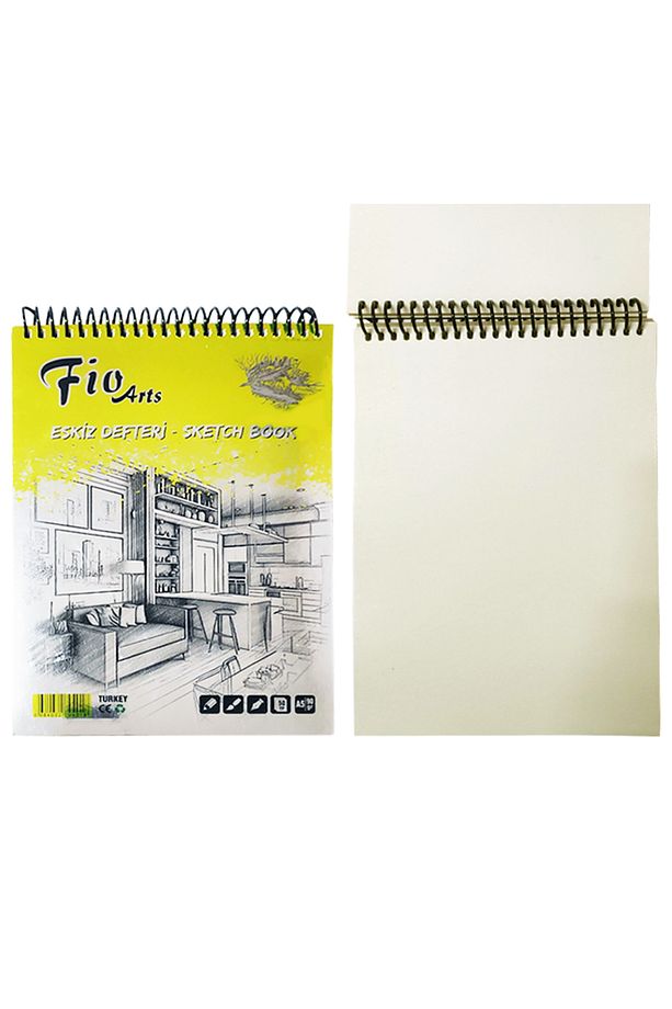 Fio A5 Spiralli Eskiz Defteri 90 gr Keep Smiling Karakalem Çizim Seti 12'li Eskiz Seti Sketching Set - 2