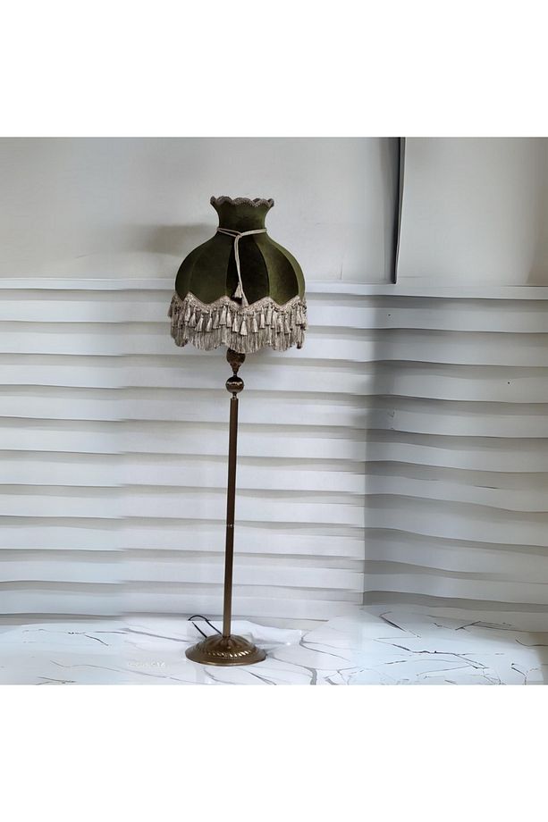 Klasik Lambader BRONZ Ayak YEŞİL Şapka 170cm. - 1